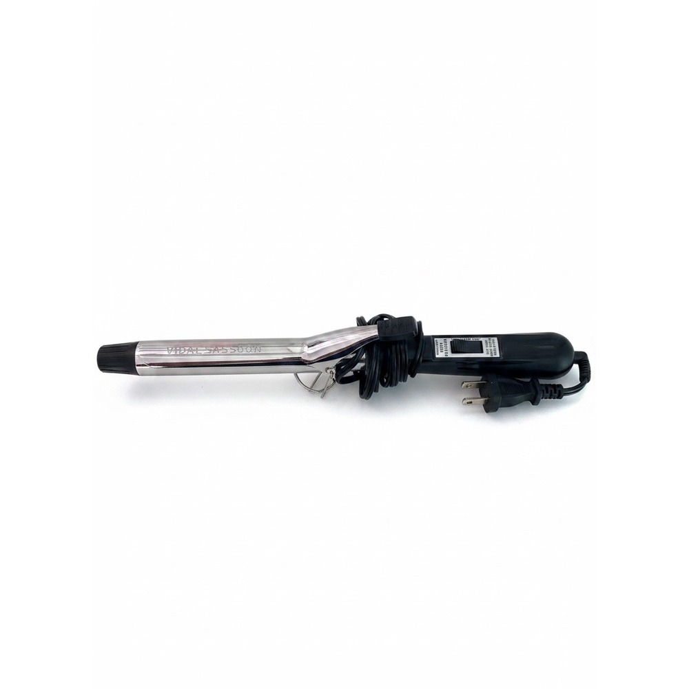 Vidal Sassoon VS122 Curling Iron Chrome Barrel High Low Heat Settings Black